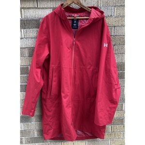 Men’s Medium Under Armour‎ InfraRed StormProof Long Parka Rain Jacket Shell READ